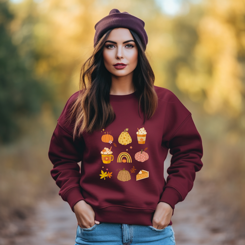 Retro Fall Icon Themed Sweatshirt - Vintage Vibes for Cozy Days