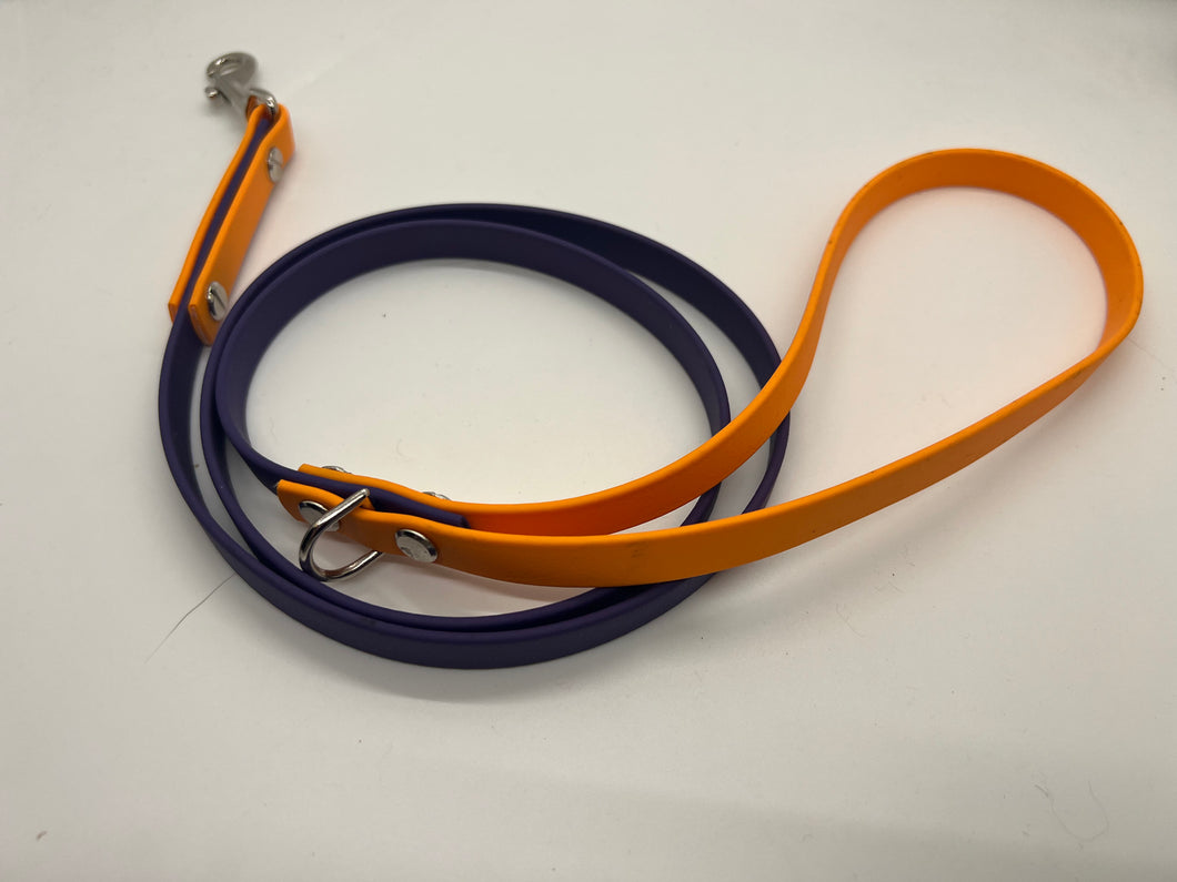 Purple & Orange Biothane Leash