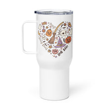 Load image into Gallery viewer, Retro Halloween Heart Travel mug with a handle