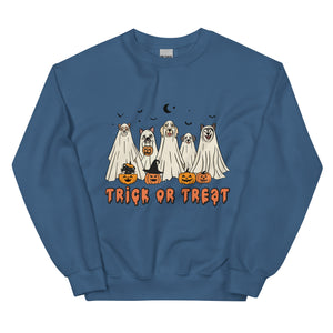 Cute Ghost Dogs Trick or Treat Sweatshirt - Fetching Halloween Fun!