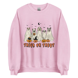 Cute Ghost Dogs Trick or Treat Sweatshirt - Fetching Halloween Fun!