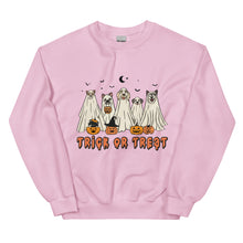 Load image into Gallery viewer, Cute Ghost Dogs Trick or Treat Sweatshirt - Fetching Halloween Fun!