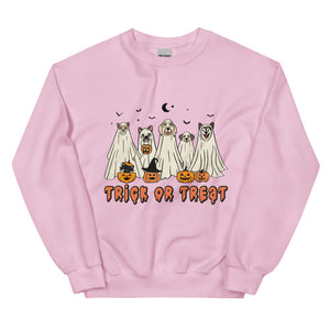 Cute Ghost Dogs Trick or Treat Sweatshirt - Fetching Halloween Fun!