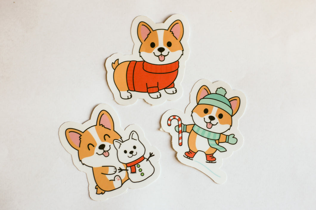 Corgi Holiday Sticker Pack