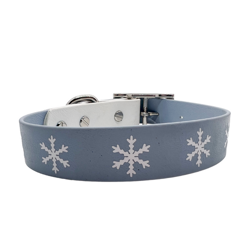 Snowflake Biothane Buckle Dog Collar