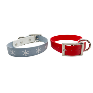 Snowflake Biothane Buckle Dog Collar