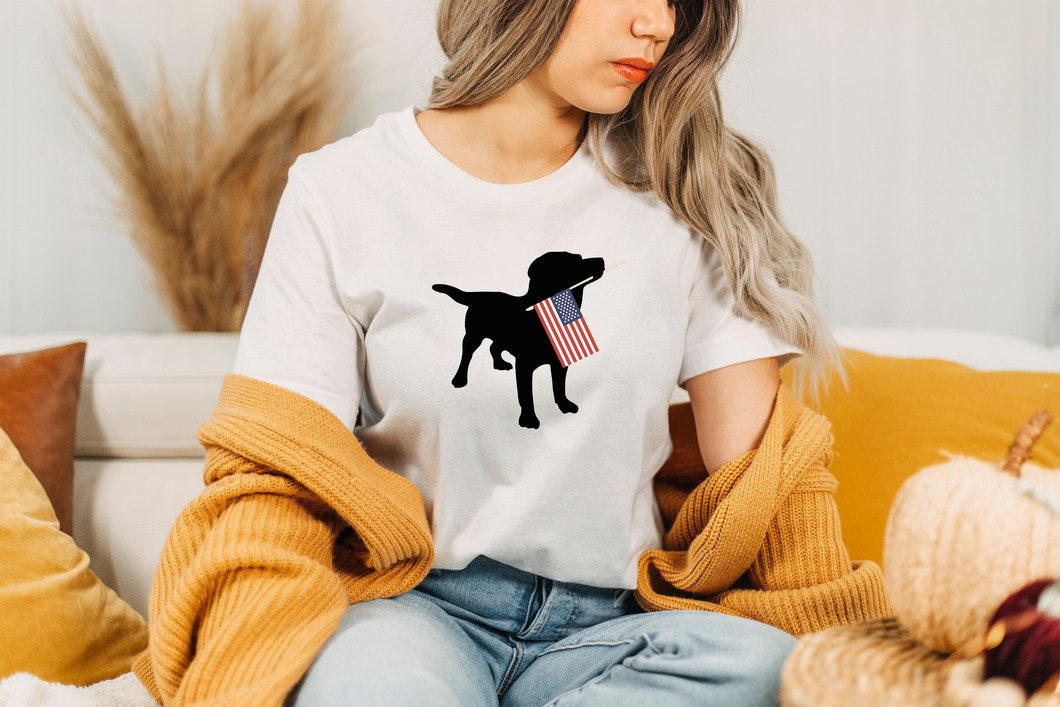 Labrador Retriever USA American Flag Shirt