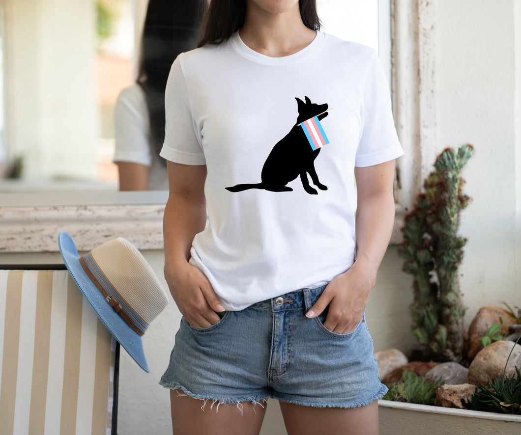 German Shepherd Transgender Pride Flag Shirt