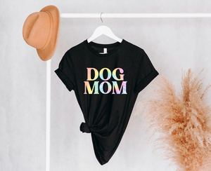 DOG MOM Pastel Tie-Dye Shirt