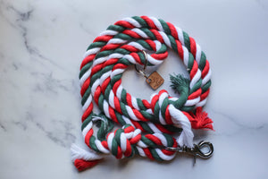 Christmas Knotted Rope Dog Leash