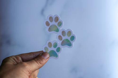 Rainbow Pastel Paw Print Sticker