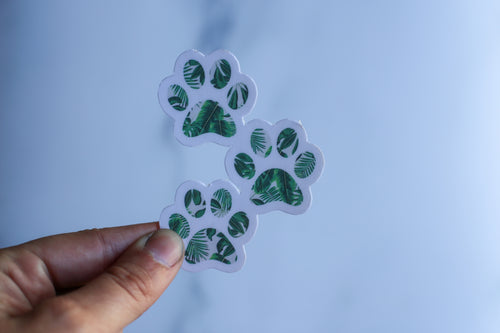 Tropical Paw Print Sticker