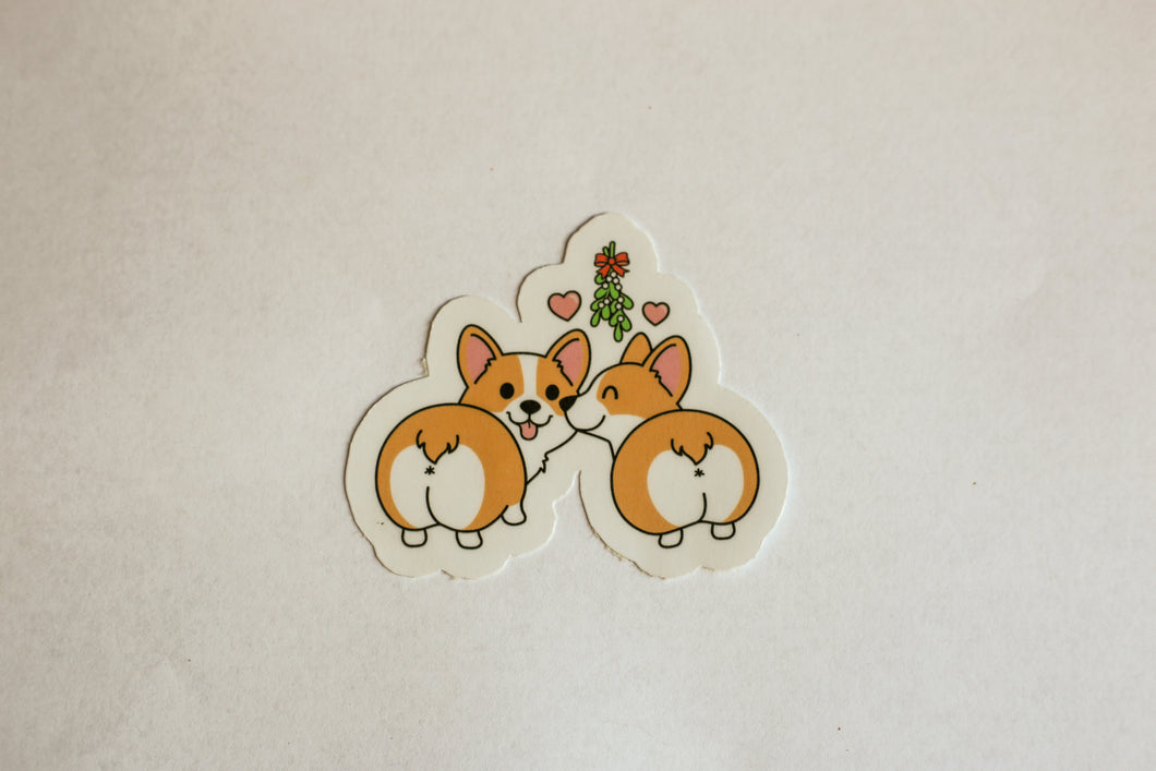 Corgi Kissing Sticker
