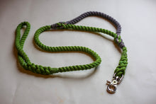 Load image into Gallery viewer, Green Rope Dog Leash with Grey Traffic Handle