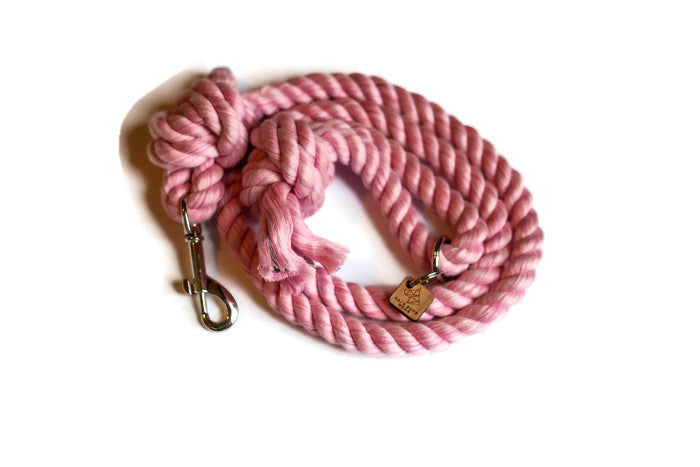 Light Pink Knotted Rope Dog Leash - Kai's Ruff Wear