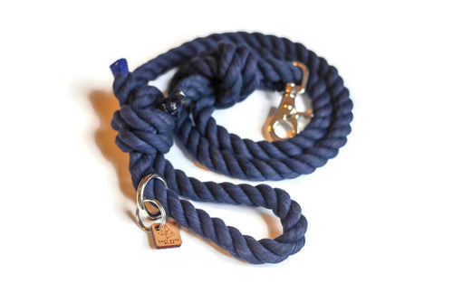 Navy Knotted Rope Dog Leash - Kai's Ruff Wear