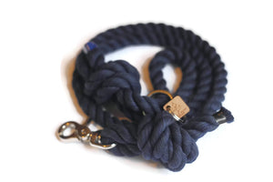 Navy Knotted Rope Dog Leash - Kai's Ruff Wear