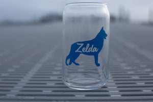 Custom Dog Breed Glass Cup