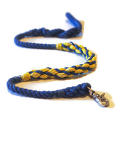 Load image into Gallery viewer, Blue with Yellow Weave Rope Dog Leash - Kai&#39;s Ruff Wear