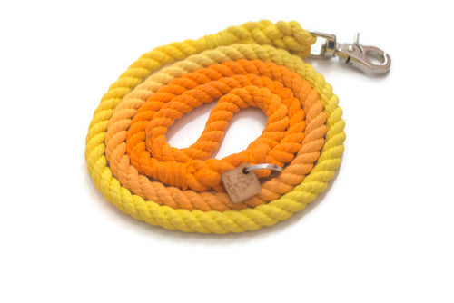 Orange and Yellow Rope Dog Leash - Kai's Ruff Wear