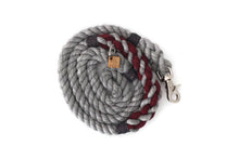 Load image into Gallery viewer, Grey and Burgundy Rope Dog Leash - Kai&#39;s Ruff Wear