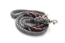 Load image into Gallery viewer, Grey and Burgundy Rope Dog Leash - Kai&#39;s Ruff Wear