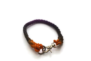 Black, Orange, and Purple Rope Dog Collar - Kai's Ruff Wear