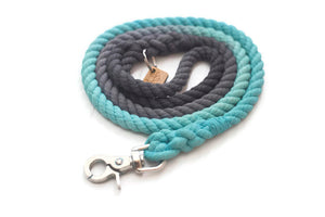 Grey and Aqua Rope Dog Leash - Kai's Ruff Wear