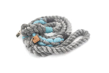 Load image into Gallery viewer, Grey and Aqua Rope Dog Leash - Kai&#39;s Ruff Wear