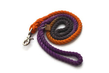 Load image into Gallery viewer, Black, Orange, and Purple Rope Dog Leash - Kai&#39;s Ruff Wear