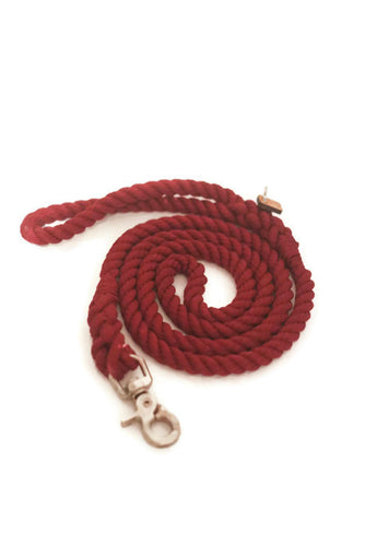 Burgundy Rope Dog Leash - Kai's Ruff Wear