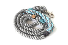 Load image into Gallery viewer, Grey and Aqua Rope Dog Leash - Kai&#39;s Ruff Wear