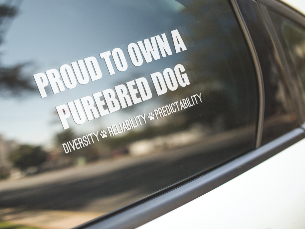 Proud Purebred Dog Owner Decal